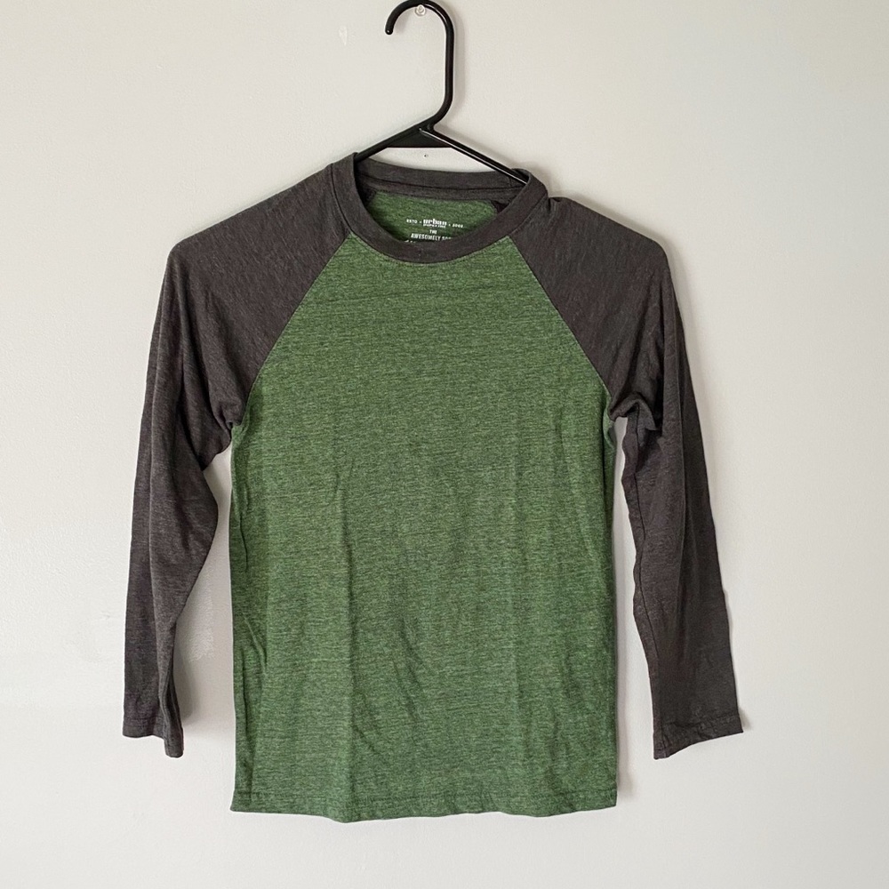 Urban Pipeline Boys Green & Grey Long Sleeve Tee